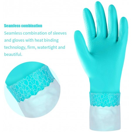 Long Dishwashing Cleaning Gloves with Latex Free, Long Cuff,Cotton Lining,Kitchen Gloves